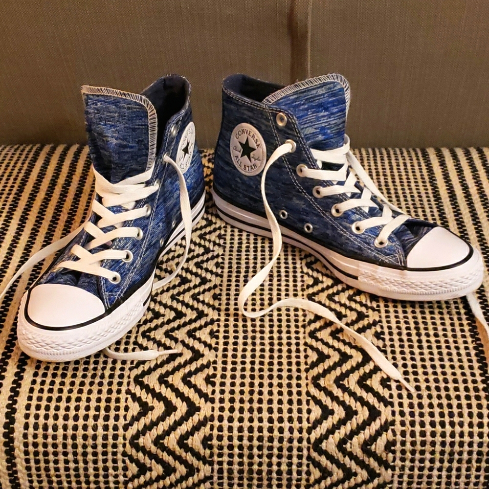 NWOT - Converse - Shimmery Blue All-Star Hi-Tops